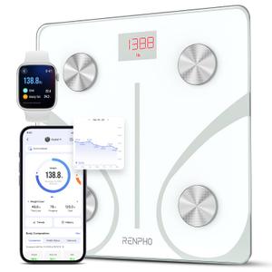RENPHO Smart Scale for Body Weight, FSA&HSA Eligible, Digital Bathroom Scale BMI Weighing Bluetooth Body Fat Scale, Body Composition Monitor Health Analyzer with Smartphone App (White, 11"/280mm)
