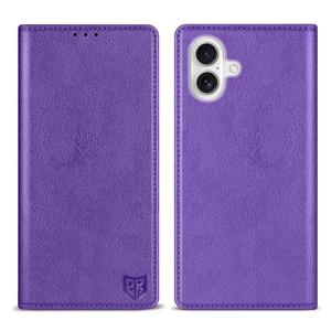 ZZXX for iPhone 16 Plus Wallet Case with [RFID Blocking] Card Slot Stand Strong Magnetic Leather Flip Fold Protective Phone Case for iPhone 16 Plus Case Wallet(Purple-6.7 inch)