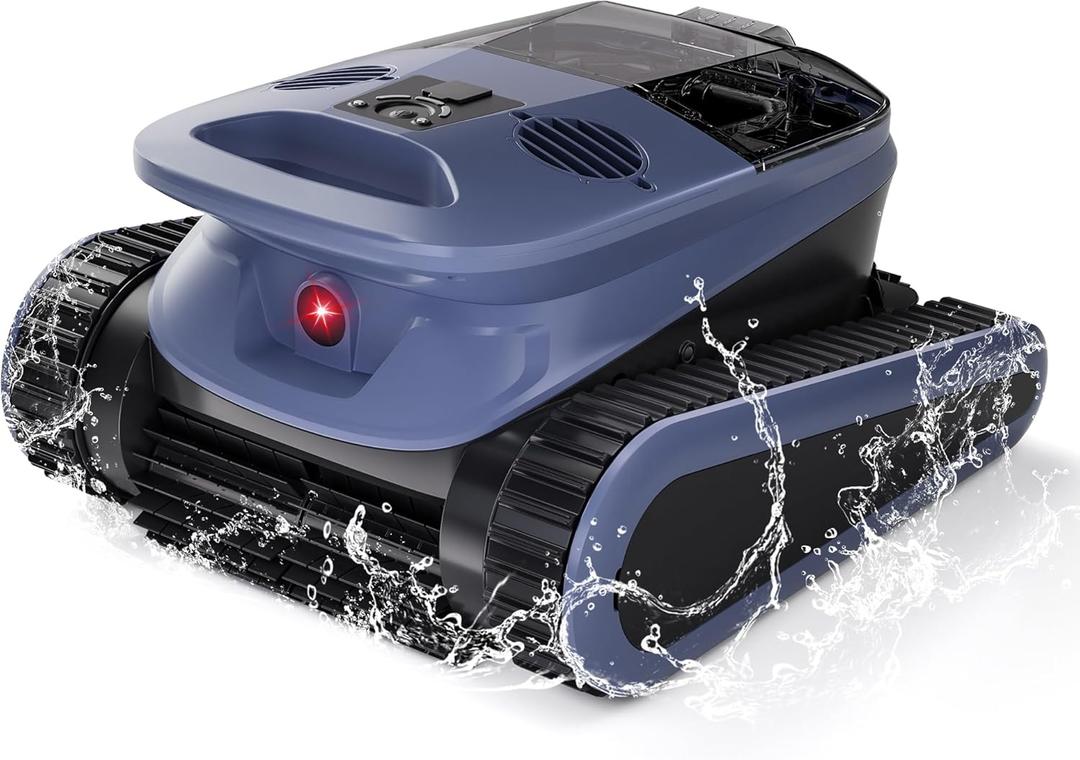 Sat40 Sonar Navigation Pool Vacuum for Inground Above Ground Pools, Climb Stairs Pool Cleaner with 4 Modes, Powerful Suction, Self-Parking, Wall&Waterline Cleaning Pool Robot, Clean Up to 2150 Sq.Ft
