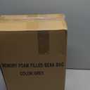 EDUJIN Bean Bag Chair, Memory Foam Bean Bag Chairs for Adults, Soft Dutch Velvet Cover, Stylish Beanbag Sofa for Living Room, Convenient Pocket & Pull-Handle Design - 3 Foot, Grey