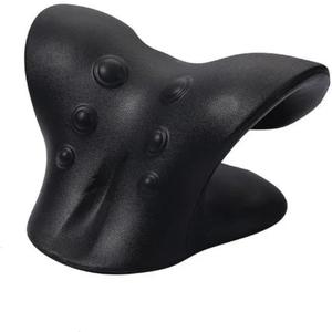 Ergonomic Cervical Neck Shoulder Stretcher Massage Pillow Traction Device Muscle Relaxation Relieve Pain Cervical Correction (Black)