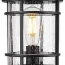 Emliviar 14.9 Inch Dusk to Dawn Outdoor Lamp Post Light, Black Pole Light Fixture with Photocell Sensor, Outdoor Post Lantern with Seeded Glass Shade, XE229P PC BK  Black - Seeded Glass, 14.9 Inch - Dusk to Dawn, 1