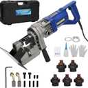 1300W Electric Hydraulic Hole Puncher 110V, Hydraulic Metal Hole Punch Machine with Dies 1/4" 3/8" 1/2" 11/16" 4/5", Portable Electric Hole Punch Tool for Steel, Iron, Aluminum, Copper Plate