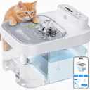 ODSD Cat Water Fountain, App Monitoring Wastewater Separation & No Filter Cotton, Pet Water Fountain with 101oz/3L Large Capacity Tank, Wireless Automatic Water Dispenser for Cats Indoor, 2.4G Wi-Fi
