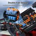 30mm RC Motor Cooling Fan and Motor Dual Fans with Heatsink Compatible with RC 1/8 1/10 Scale Car 3650 3660 3670 Motor (Blue)