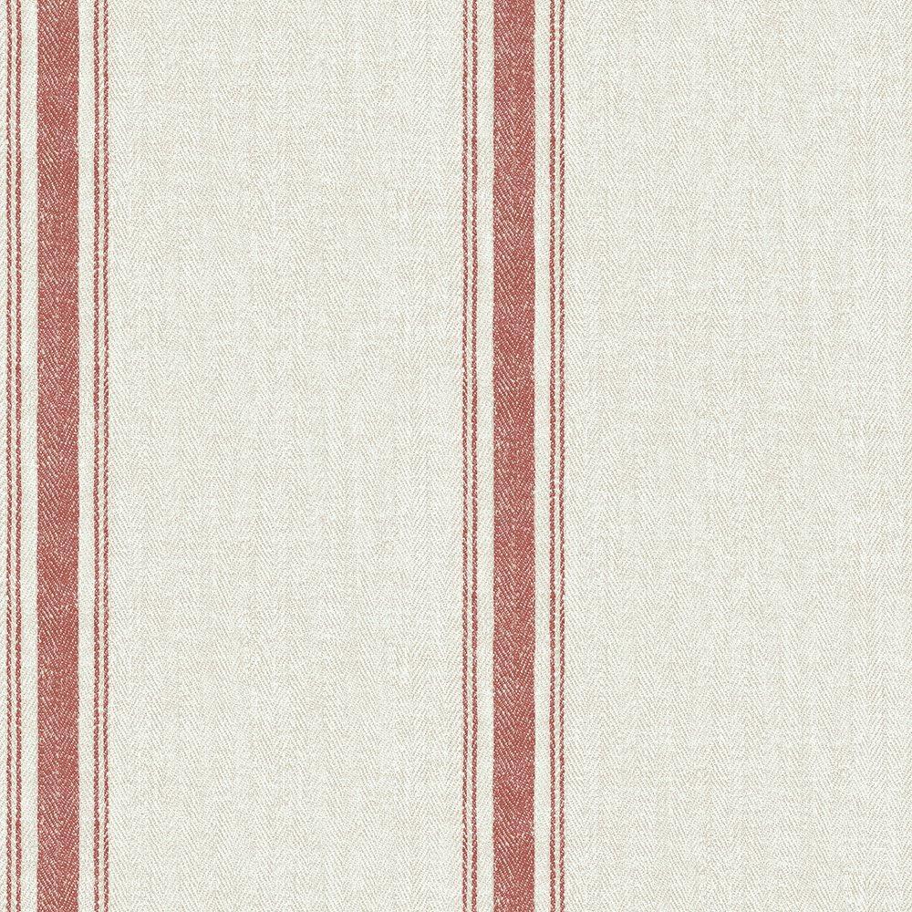 Chesapeake 3115-12464 Linette Burnt Sienna Fabric Stripe Wallpaper, Burnt Sienna
