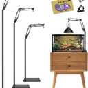 Reptile Heat Lamp Stand with 360 Adjustable Swing Arm, Adjustable Height (15.7inch to 72inch) Reptile Light Stand for Leopard Gecko Bearded Dragon Tortoises Turtle Snake Lizard and Chicks