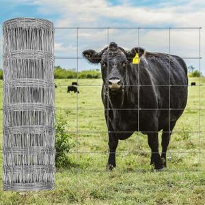 Farm Fence, 40in X 100 Ft Wire Fence, Goat Cattle Deer Livestock Fence, Galvanized Woven Hog Wire Fencing, Fencing for Yard and Animals Protection