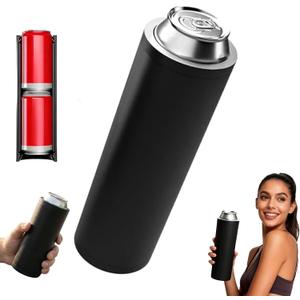 Double Tactical Reload Can Holder - Ultra Chill System, Assault Tactical Insulation Sleeve Fits Two 12oz Slim Cans, 3D Printed for Beer Soda Drinks, Easy Reload for Parties Tailgates (1, Black)