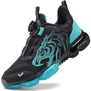 Kids Sneakers Boys Girls Running Tennis Shoes Athletic Sports Casual (1.5 Little Kid, Black Blue-8160-1)