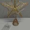 Joiedomi Christmas Tree Toppers 8" Gold Metal Star Decor with Battery Powered Treetop Ornaments with Warm White LED Lights for Xmas Holiday Party Indoor Decorations (8 inch * 10inch)