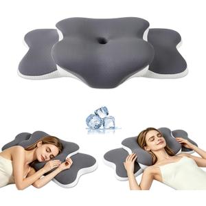 Cervical Neck Pillow for Neck Pain Relief & Side Sleeper | Ergo Pillow for Sleep Apnea, Neck Pain, and Snoring Relief | Orthopedic Memory Foam with Ergonomic Neck Support, Gray, Large