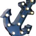 Led Anchor Marquee Light Battery Operated Anchor Shaped Night Lamp for Home Wedding Party Decoration Nautical Led Decor Blue