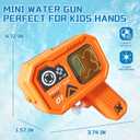 4 Pack Mini Tech Water Guns for Kids, Transparent Window Squirt Gun with Easy Press Trigger, Summer Pool Beach Bath Outdoor Toys