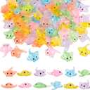 120 PCS Miniature Sting Ray Statues, Mini Ray Fish Cake Decoration, Marine Animal Toy, Doll House Garden Decoration DIY Crafts (6 Colors)