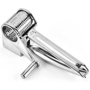 1Pcs Cheese Grater Restaurant Cheese Grater - Handheld Rotary Cheese Grater - Cheese, Vegetable, Nut Grater - Steel Kitchen Shredder for Right- and Left-Handed Cooks