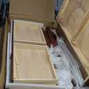 Mid Century Modern Desk with Hutch, Study Wood Desk with Hutch, Writing Table for Home Office,Walnut, 39"