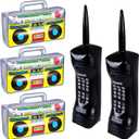 5 Pieces Inflatable Mobile Phone Props Inflatable Radio Boombox for 80s 90s Party Decorations Hip Hop Theme Party