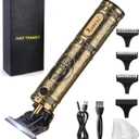 RESUXI Cordless Hair Trimmer for Men, Professional Electric Hair Clippers Barber Trimmer, Mens T-Blade Beard Trimmer Zero Gapped Edgers Gold Knight Close Cutting Haircut Kit