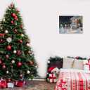 2 x Woxfcart Musical Snowman Christmas Wall Art Canvas Print, Winter Holiday Snow Scene with Snowmen Band, Home Decor, 15 x 12 inche (Xmas-25-14)