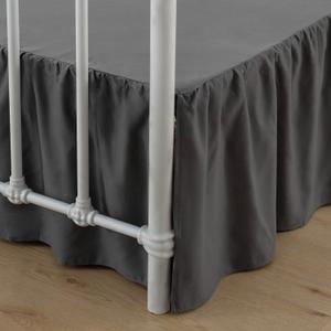 Bed Skirt King Size Ruffled Bed Skirts with Split Corners,16 Inch Drop Dust Ruffle Bed Skirt with Platform, Dark Grey, 16" King