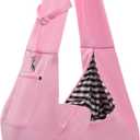 Dog Carrier Sling - Reversible Puppy Carrier Purse with Storage Pocket, Hand-Free Dog Sling Carrier for Carry Small Dogs and Cats, Travel Safety Harness, Dog and Cat Harness (Pink)