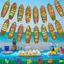 2 x 2pcs Hawaii Tiki Surfboard Banners Hawaii Luau Party Decorations Tiki Surfboard Theme Banner Decorations for Tiki Bar Party Summer Beach Theme Party Baby Shower Supplies