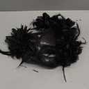 Abirfig Masquerade Mask, Feather Flower Decorated, Venetian Style Costume Party Mask Props (Heart Black)