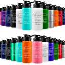 Bokon 24 Pack Thank You Inspirational Gifts Reusable Aluminum Water Bottle Bulk Lightweight Leakproof Metal Sports with Lid for Christmas Gym Camping Hiking Back to School Gift(Colorful,17 oz) (Multicolor)
