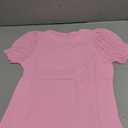 DOKOTOO KIDS Cute Shirts for Girls Puff Sleeve Tops Summer Hollow Out Short Sleeve Crewneck Knit Blouse Back to School Clothes Pink 10-11 Years XL