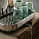 Joseph Joseph Duo Expanding Dish Drying Rack with Removable Silverware Holder, Draining Spout, Stainless Steel