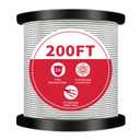 1/4" Stainless Steel Cable,7x19 Strand Aircraft Wire Rope,Cable for and Outdoor Pulley Cables,Breaking Strength 6400 Ibs (1, 200FT)