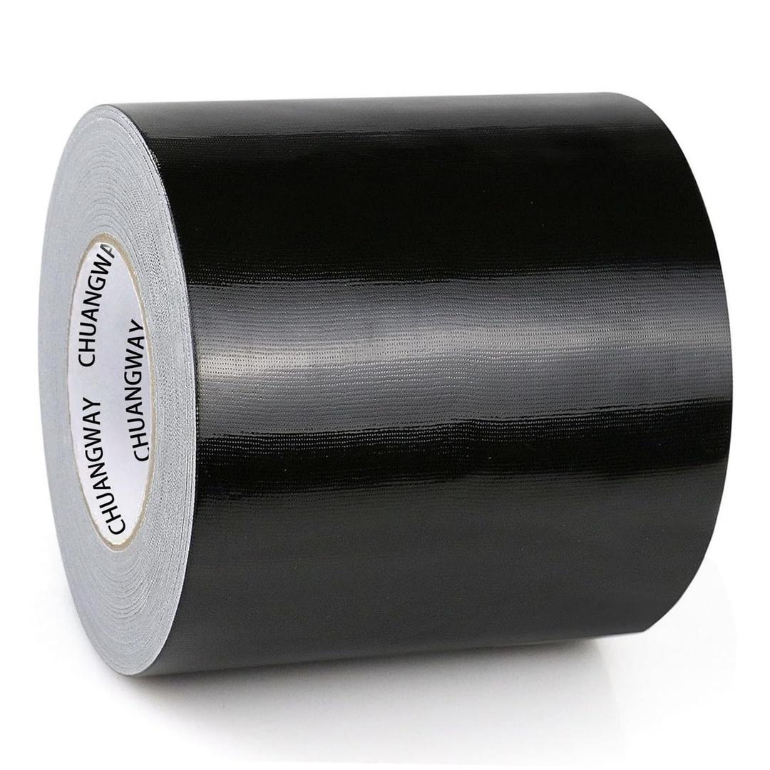 Heavy Duty Black Duct Tape 6inchx 55Yds 164ft)Wide, Black Heavy Duty Wide Duct Tape Strong, Flexible, No Residue Industrial Grade, Waterproof, UV Resistant for Home Improvement, Repairs & Projects