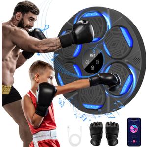 2025 Upgrade Music Boxing Machine for Adults Kids, 5.0 Smart Bluetooth Boxing Machine Trainer with Boxing Gloves, Wall Mounted Music Boxing Machine, Boxing Target Workout Equipment for Home Office Gym
