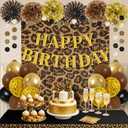 Kriyokiaa Cheetah Print Birthday Decorations, Leopard Party Set, 12 inches
