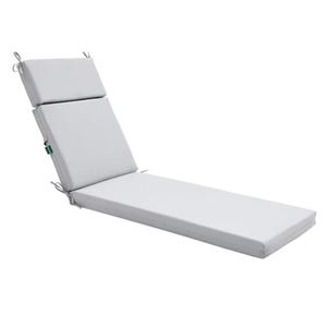 FILUXE Chaise Lounge Cushions Outdoor Furniture, High-Density Foam Chair Cushion with Ties, Weather & Fade Resistant - Patio Recliner Chairs Cushions for Lawn, Pool & Beach 80x26x3 Inch, Grey