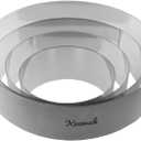 Keewah Round Mousse Cake Ring Set, 6/8/10/12 inch, 4 Piece, Stainless Steel