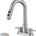 GICASA Bathroom Sink Faucet with Pull Out Sprayer, Bathroom Sink Faucet, Brushed Nickel