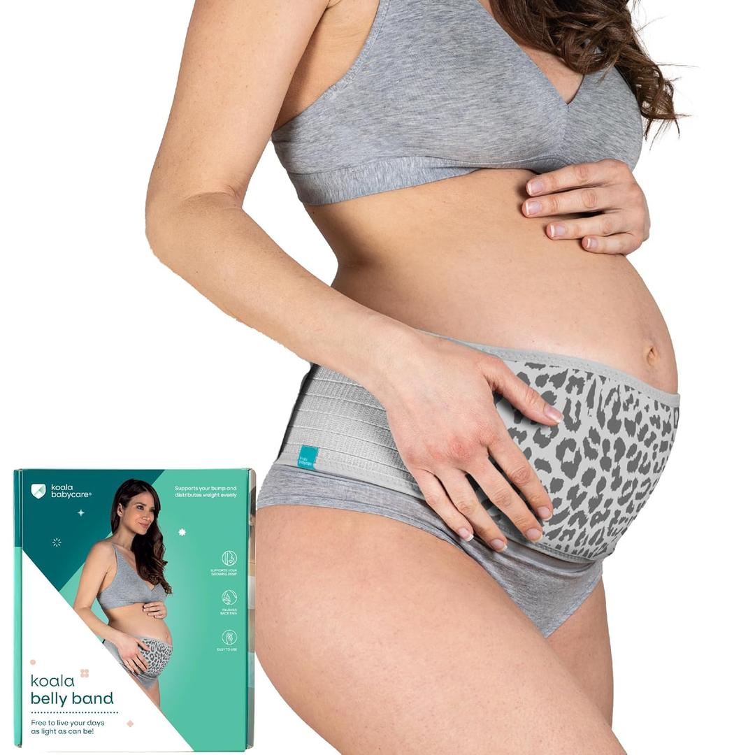 Koala Babycare Maternity Belly Bands for Pregnant Women One Size Fits All - Pregnancy Belly Band for Abdomen, Pelvic Pain, Waist and Back Support - Maternity Belt for all Stages of Pregnancy (Leopard)