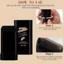 3 x 2 in 1 Hair Color Stick, Safe and Convenient Comb Hair Dye, Waterproof and Sweat-Proof Hair Dye Comb, Instant Convenient Root Touch Up for Gray Hair, for Women & Men, Pack of 2 (Black+Dark-Brown)