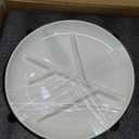 GetTheFad Portion Control Plate (Porcelain) Set of 2, 9.3 Inch Divided Portion Plates for Weight Loss Adults, Divided Dinner Plates for Adults, Healthy plates for adults, My plate for Weight Watchers