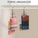 Purse Hanger for Closet, 2 Pack Rotatable Organizer Bag Hanger Hook, Space Saving Closet Organizers and Storage for Bags, Backpacks, Handbags, Black