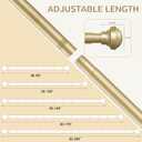 Gold Extra Long Curtain Rods 120 Inch to 170 Inch for Windows, 1 Inch Adjustable Heavy Duty Long Curtain Rods Set, Easy to Install with 3 Brackets, Suitable for Bedroom, Outdoor.