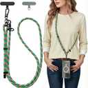 Phone Lanyard Crossbody, Heavy Duty Anti-Theft Lanyard for iPhone/Samsung - Extra Long Adjustable Neck Strap with Tether Tabs