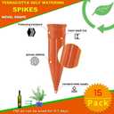 TKSCUSR Plant Self-Watering Stakes-15 Pack Terracotta Automatic Plant Waterer Devices Auto-Water Irrigation System for Indoor/Outdoor Plants