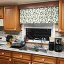 Valances for Windows Winter Christmas Holly Berry Plants Leaves Kitchen Curtains Valances Rod Pocket Small Window Treatments Valance Curtains for Living Room Bedroom Bathroom, 42x12 Inch (Green Red)