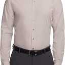 Kenneth Cole Unlisted Men's Slim Fit Solid Dress Shirt - (16"-16.5" Neck 32"-33" Sleeve, Almond)
