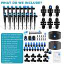 Garden Drip Irrigation System - 230FT Quick-Connect Automatic Watering Misting System Kit with 1/2" & 1/4" Tubing, Adjustable Spray Nozzles & Sprinklers for Lawn, Plant Bed, Greenhouse, DIY Irrigation