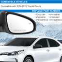JDMSPEED Right Passenger Side View Door Mirror Compatible with 2014-2019 Toyota Corolla with Power Glass Manual Folding Heated Black Replaces TO1320294(5Pin)