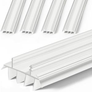 Replacement Door Bottom with Vinyl Fins 36" Long 1 3/4" Wide Threshold Seal Bottom of Door Weatherstrip Kerf Weather Stripping for 7/8" Between Barbs(4 Pcs,White)